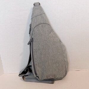 Vera Bradley lighten up Gray sling Backpack medium NWOT